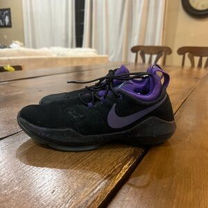 PG Nike Black and Purple Sneakers 7Y